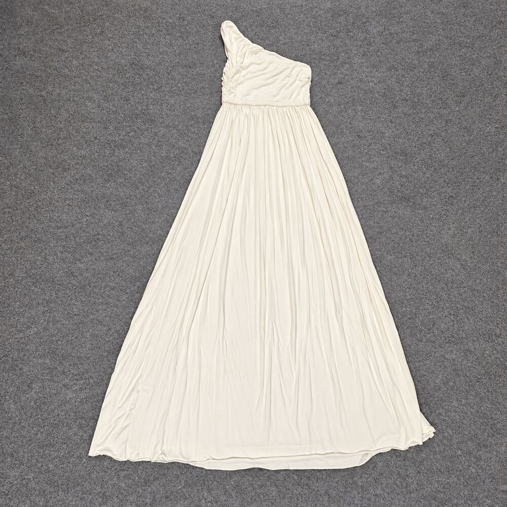 Rachel Pally Wilson Maxi Dress Womens L Cream One Shoulder Modal Grecian USA - Picture 5 of 7